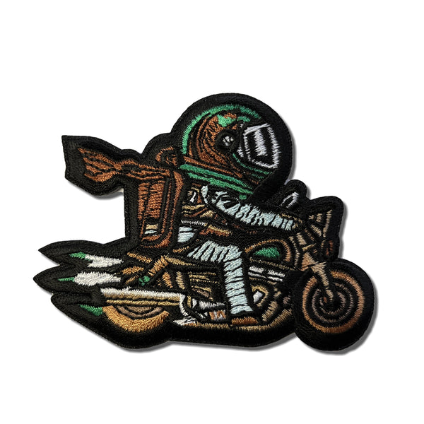 Astronaut on Motorcycle Patch - PATCHERS Iron on Patch