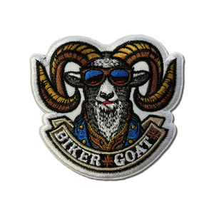 Biker Goat in Shades Patch - PATCHERS Iron on Patch