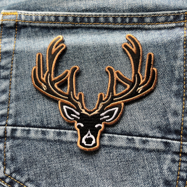 Black Dear Head Patch - PATCHERS Iron on Patch