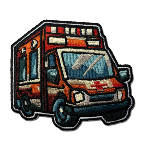 Cartoon Ambulance Front Patch - PATCHERS Iron on Patch