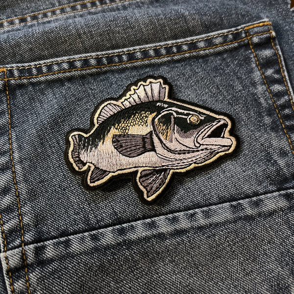 Fish Black Grey Cream Patch - PATCHERS Iron on Patch