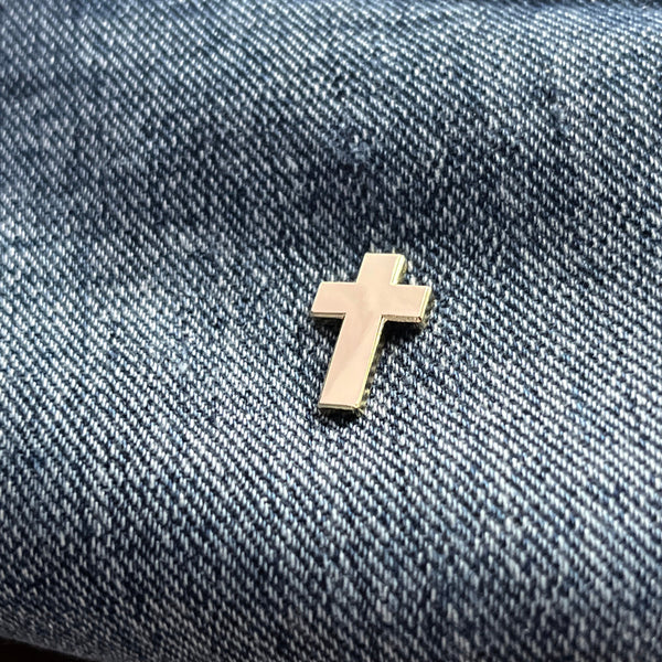 Gold Plated Cross Pin Badge - PATCHERS Pin Badge