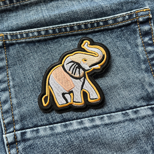 Grey Elephant Patch - PATCHERS Iron on Patch