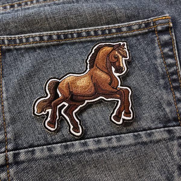 Horse Black Brown Patch - PATCHERS Iron on Patch