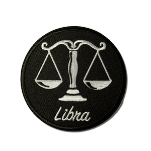Libra Zodiac Round Patch - PATCHERS Iron on Patch
