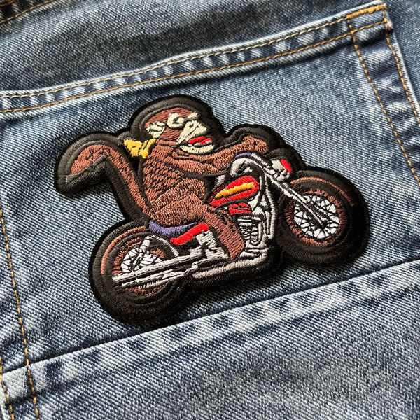 Monkey Biker Patch - PATCHERS Iron on Patch