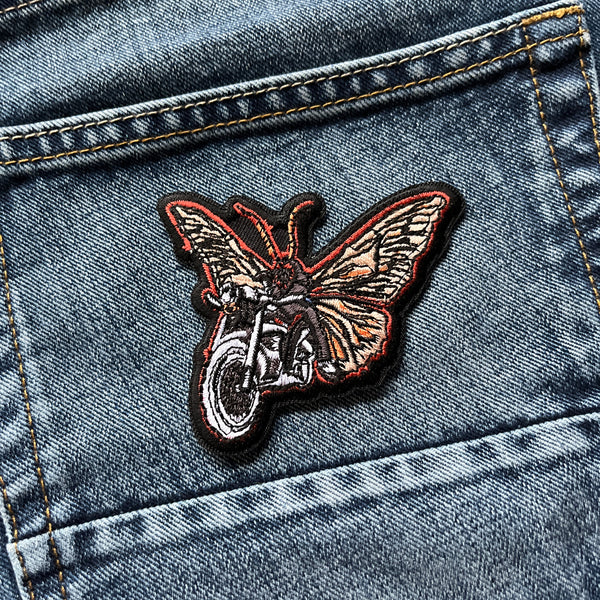 Moth Biker Patch - PATCHERS Iron on Patch