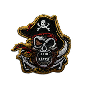 Pirate Skull Anchor Rope Patch - PATCHERS Iron on Patch