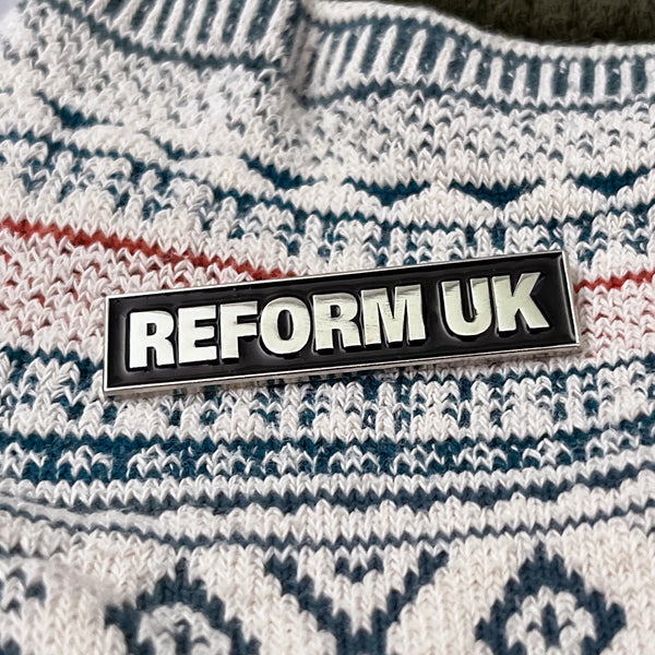 Reform UK Silver Black Pin Badge - PATCHERS Pin Badge