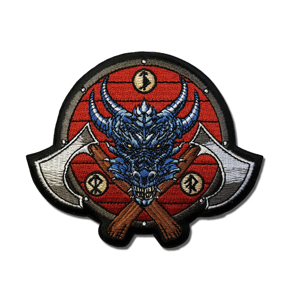 Viking Dragon Axes Patch - PATCHERS Iron on Patch