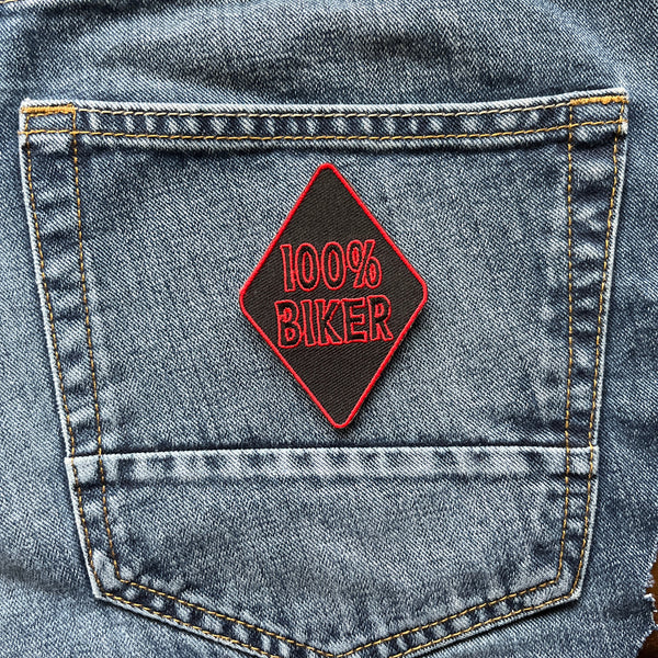 100 Percent Biker Patch - PATCHERS Iron on Patch