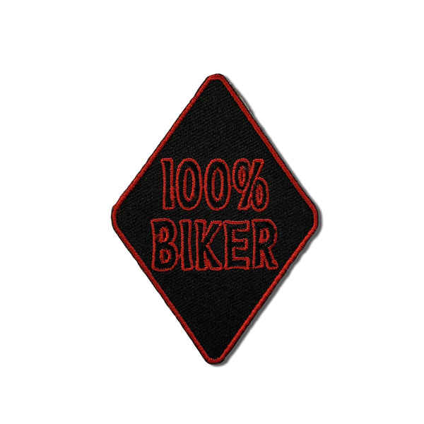 100 Percent Biker Patch - PATCHERS Iron on Patch