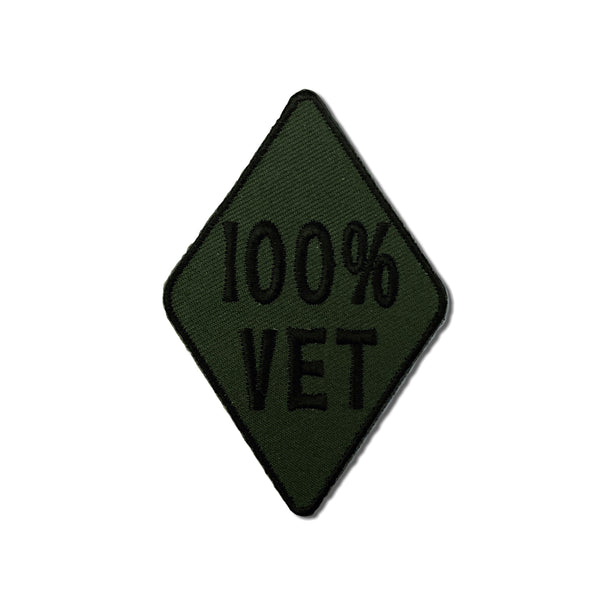 100 Percent Vet Subdued Green Patch - PATCHERS Iron on Patch