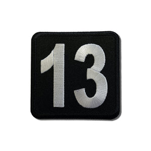 13 Black White Square Patch - PATCHERS Iron on Patch