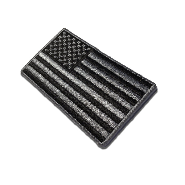 2½" American US Flag Black & Grey Patch - PATCHERS Iron on Patch