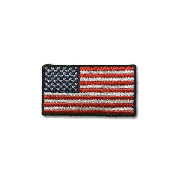 2" American US Flag Black Border Patch - PATCHERS Iron on Patch