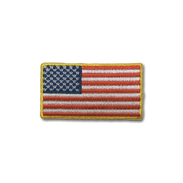 2" American US Flag Yellow Border Patch - PATCHERS Iron on Patch