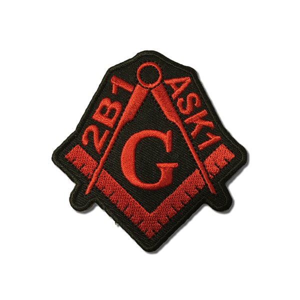 2B1 ASK1 Free Mason Black and Red Patch - PATCHERS Iron on Patch