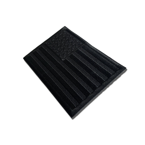 3" All Black American US Flag Patch - PATCHERS Iron on Patch