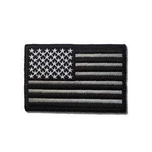3" Black White & Reflective American US Flag Patch - PATCHERS Iron on Patch