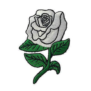 3" White Rose Patch - PATCHERS Iron on Patch