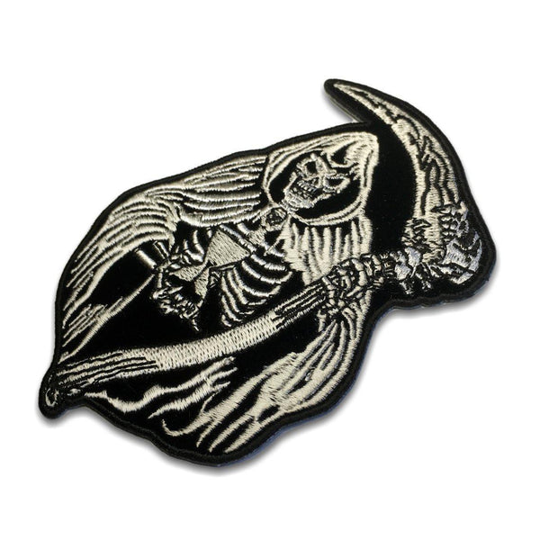 4½" Reaper Skull Scythe Sand Patch - PATCHERS Iron on Patch