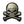 Load image into Gallery viewer, 4" Skull Cross Bones Cream White Patch - PATCHERS Iron on Patch