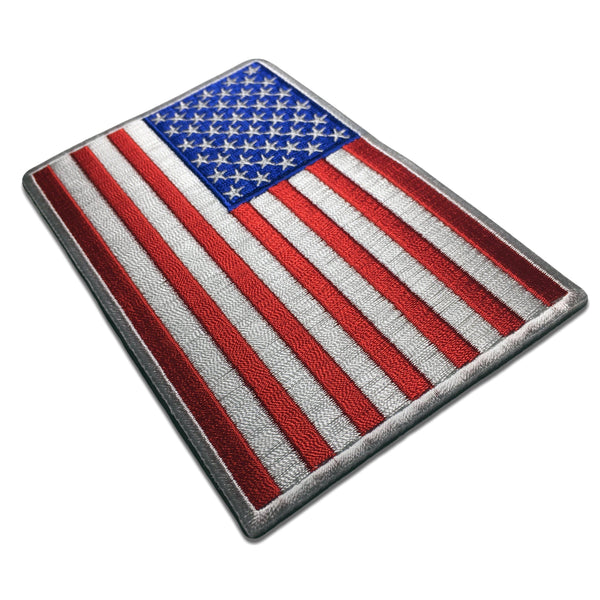 5" American US Flag White Border Patch - PATCHERS Iron on Patch