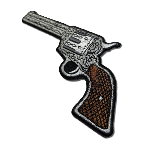 6 Shooter Pistol Gun Facing Left Patch - PATCHERS Iron on Patch
