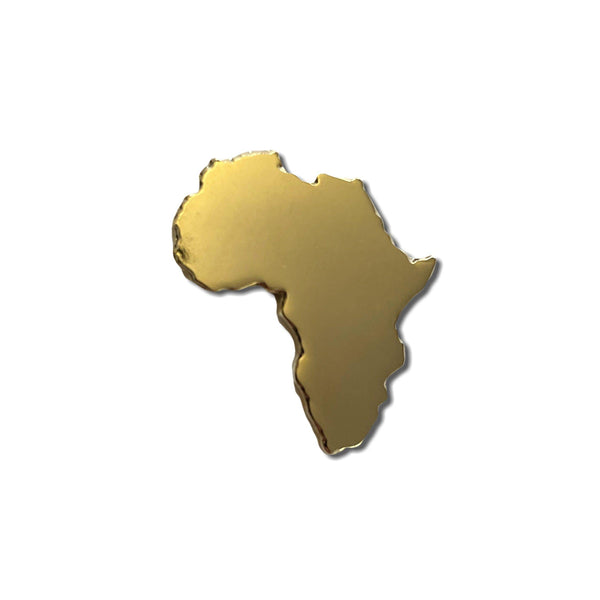 Africa Silhouette Gold Plated Pin Badge - PATCHERS Pin Badge