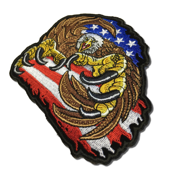 Big Claws Eagle American US Flag Patch - PATCHERS Iron on Patch