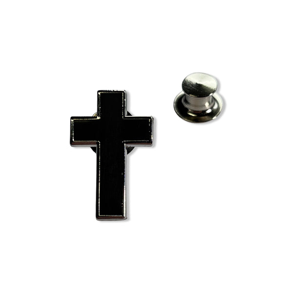 Black Cross Pin Badge - PATCHERS Pin Badge