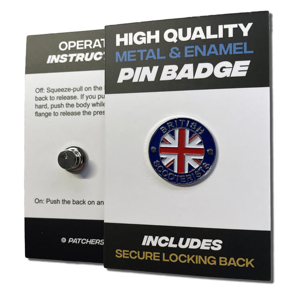 British Scooterists Pin Badge - PATCHERS Pin Badge