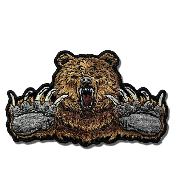 Brown Bear With Claws Patch - PATCHERS Iron on Patch