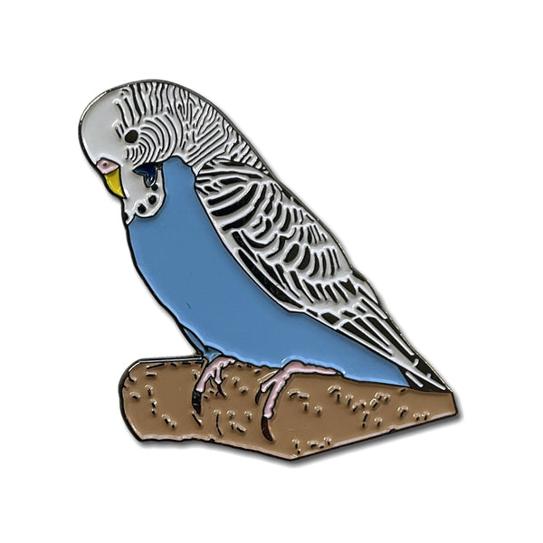 Budgie Blue & White Pin Badge - PATCHERS Pin Badge