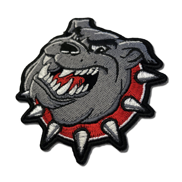 Bulldog Red Collar Patch - PATCHERS Iron on Patch