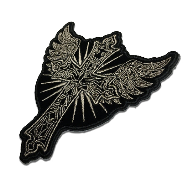 Christian Cross with Wings Patch - PATCHERS Iron on Patch