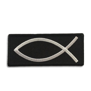 Christian Symbol Fish Sign Ichthys Patch - PATCHERS Iron on Patch