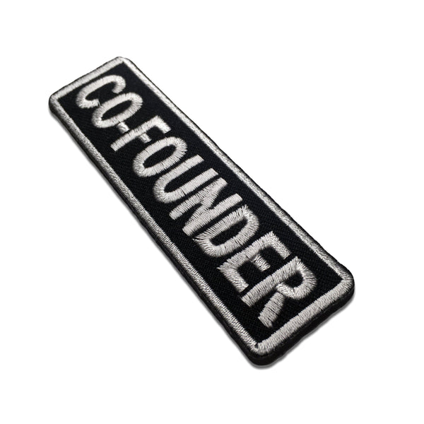 Co-founder White on Black Patch - PATCHERS Iron on Patch