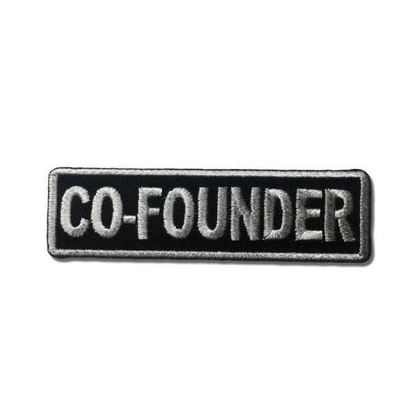 Co-founder White on Black Patch - PATCHERS Iron on Patch