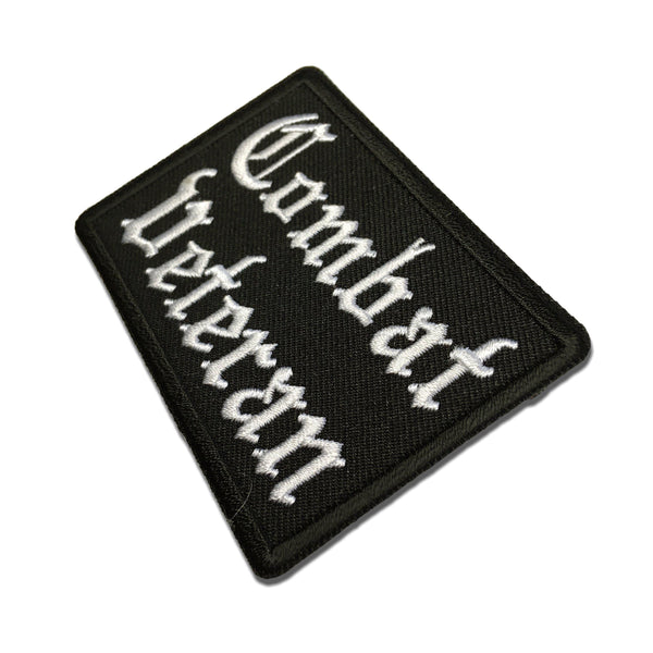 Combat Veteran In Old English Patch - PATCHERS Iron on Patch
