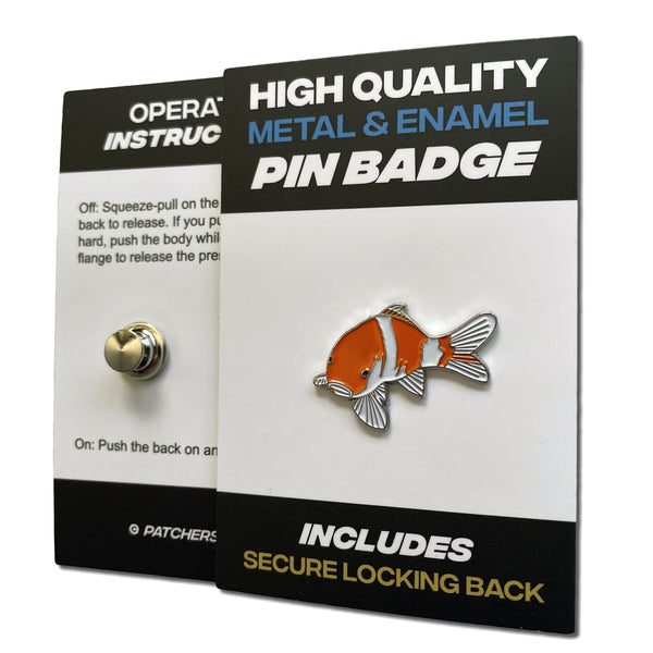 Coy Carp Orange Fish Pin Badge - PATCHERS Pin Badge