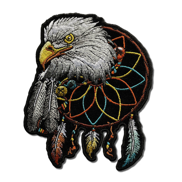 Eagle Feathers Dreamcatcher Native Shaman Patch - PATCHERS Iron on Patch