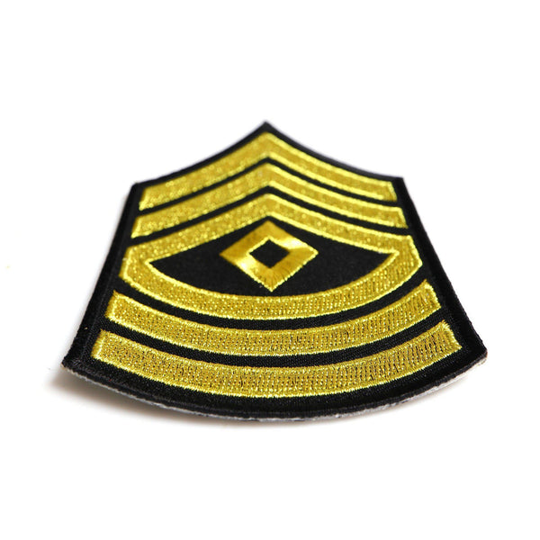 First Sergeant Chevron Black Yellow/Gold Patch - PATCHERS Iron on Patch