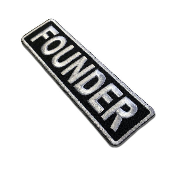 Founder White on Black Patch - PATCHERS Iron on Patch