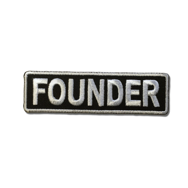 Founder White on Black Patch - PATCHERS Iron on Patch