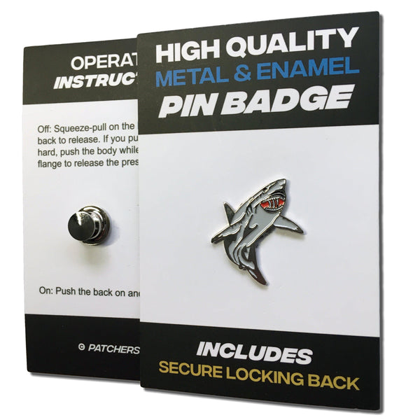 Great White Shark Pin Badge - PATCHERS Pin Badge