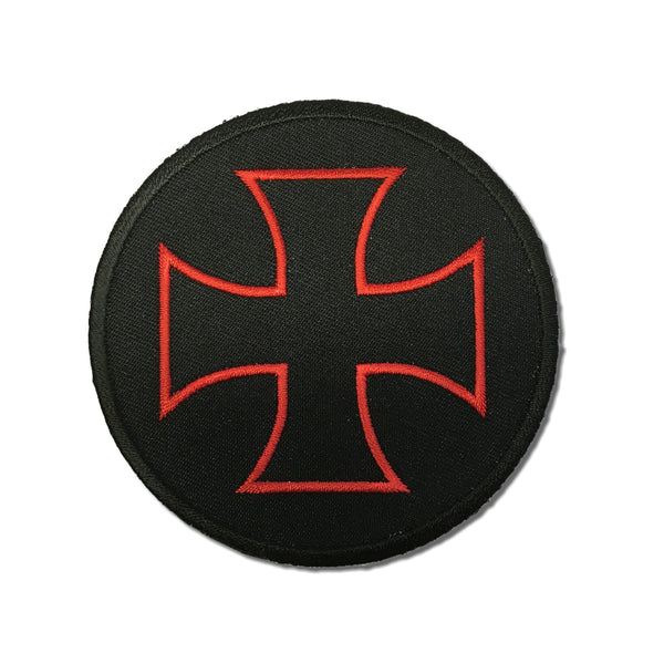 Iron Cross Maltese Cross Red Black Patch - PATCHERS Iron on Patch