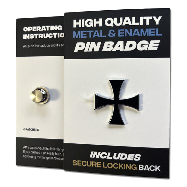 Knights Templar Cross Black Pin Badge - PATCHERS Pin Badge