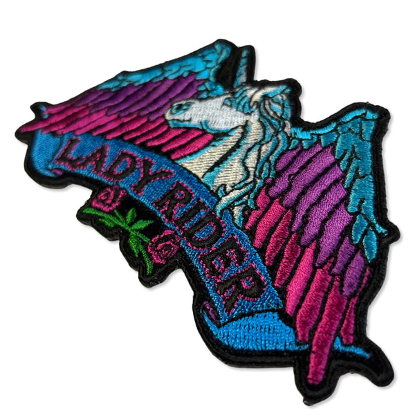 Lady Rider Unicorn Patch - PATCHERS Iron on Patch